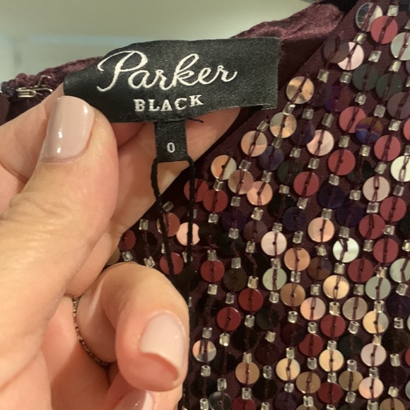 Beautiful NWT sequin mini dress and muted purple and silver tones. - Picture 6 of 7